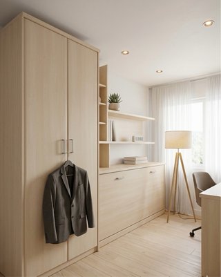 Mueble juvenil modular madera clara