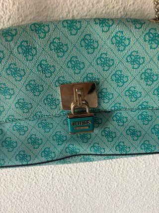 Bolso Guess Turquesa con Logo