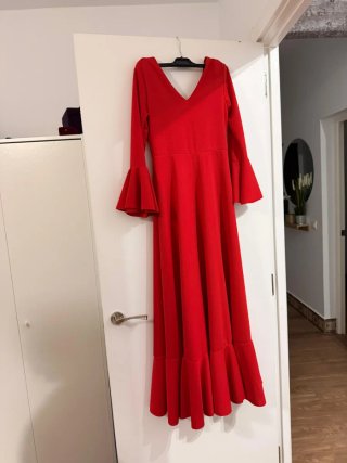 Vestido Flamenca Rojo talla 12.   14