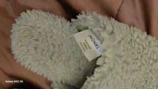 Pantofole donna invernali beige/bianche