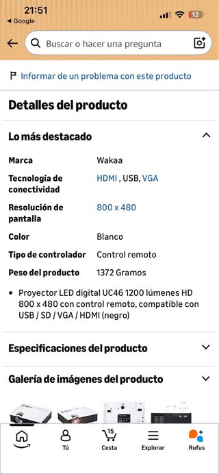 Proyector Blanco y Negro