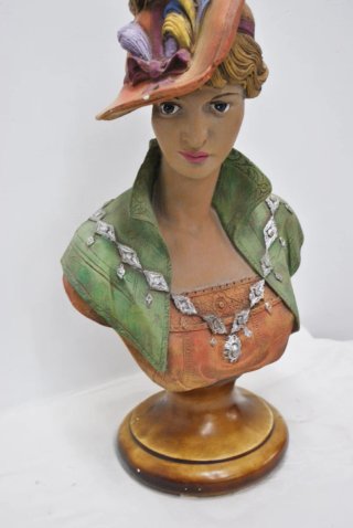 Antiguo busto escayola dama Victoriana