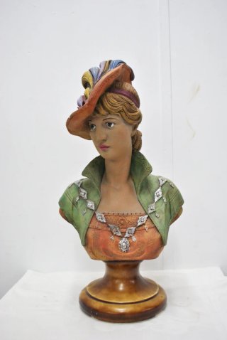 Antiguo busto escayola dama Victoriana