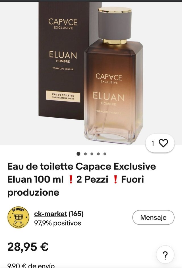 CAPVE EXCLUSIVE ELUAN HOMBRE TOBACCO VANILLE 100ml de segunda mano por 12  EUR en Villanueva de la Torre en WALLAPOP