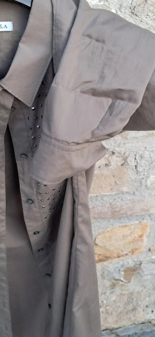 Camicia Max Mara marrone con borchie