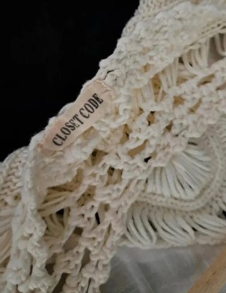 Blusa vestido corto bohemio crochet flecos verano