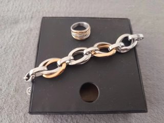 Conjunto Pulsera y Anillo bitono Viceroy.