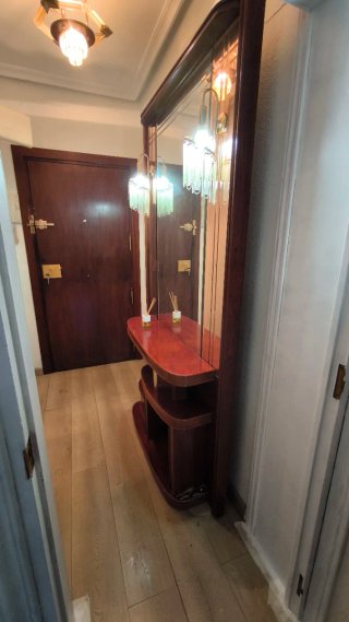 Mueble de entrada madera y cristal