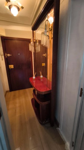 Mueble de entrada madera y cristal