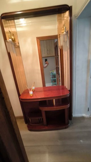 Mueble de entrada madera y cristal