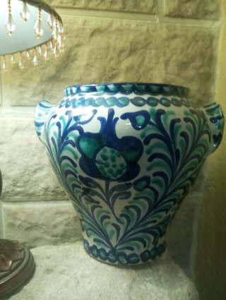 Tinaja Fajalauza terracota azul y verde