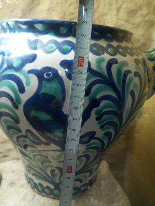 Tinaja Fajalauza terracota azul y verde