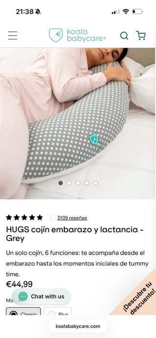 Cojín embarazo y lactancia Hugs de Koala Babycare