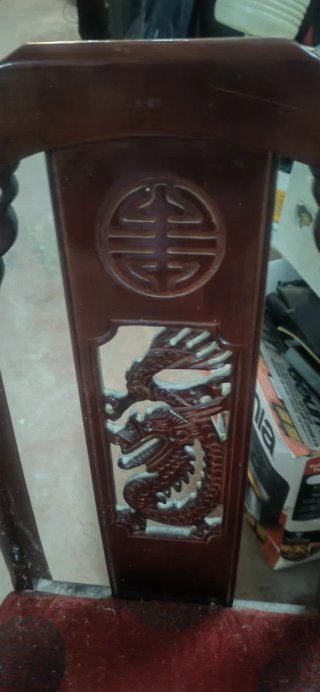 Silla china tallada estilo Ming/Qing tallado