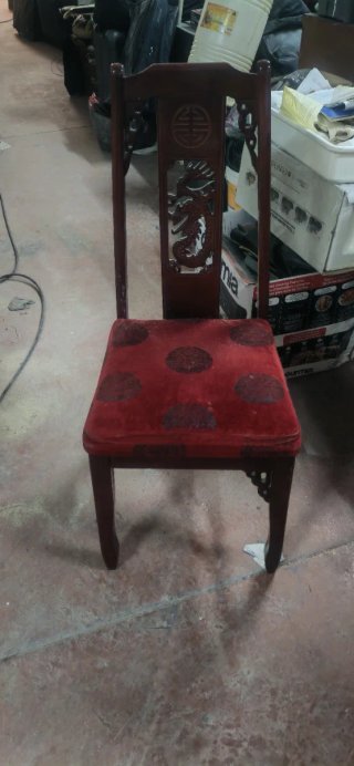 Silla china tallada estilo Ming/Qing tallado