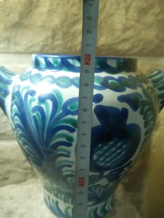 Tinaja Fajalauza Cerámica Azul y Verde