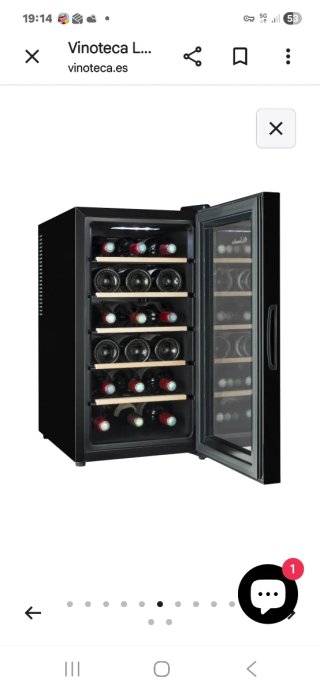 Vinoteca La Sommeliere 18 botellas. Modelo LS18CB