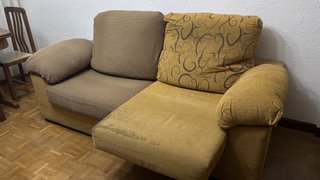 Sofá 3 plazas extensible camel estampado