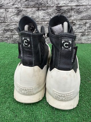 Converse 39.5 Scarpe Stivali Pelle Nero Bianco