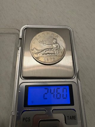 Moneda Plata 5 Pesetas 1870 España