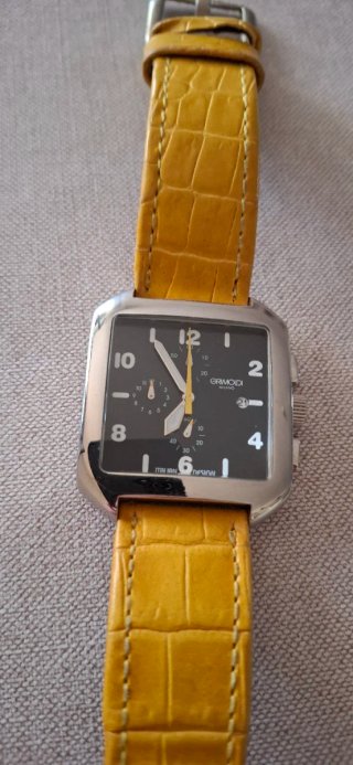 Orologio Grimoldi Uomo Quadrato Pelle Gialla