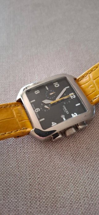 Orologio Grimoldi Uomo Quadrato Pelle Gialla