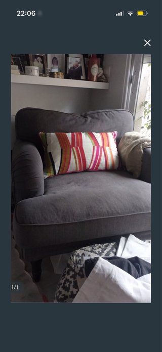 Orejero sillón gris