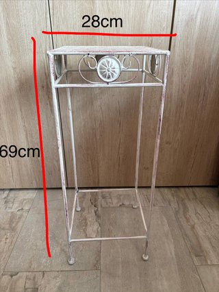 Mesa auxiliar decorativa metal blanco