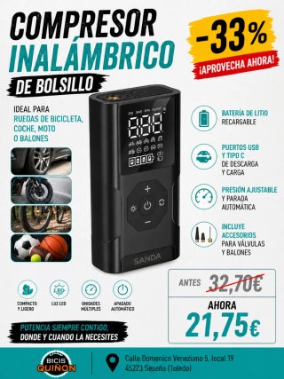 Compresor Inalámbrico de Bolsillo Sanda