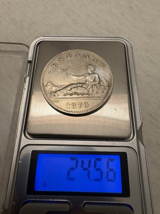 Moneda Plata 5 Pesetas 1870 España