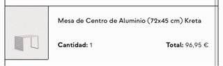 Mesa centro aluminio exterior 2 posiciones