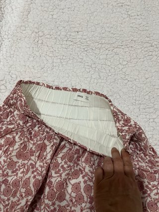 Falda estampada blanco y burdeos
