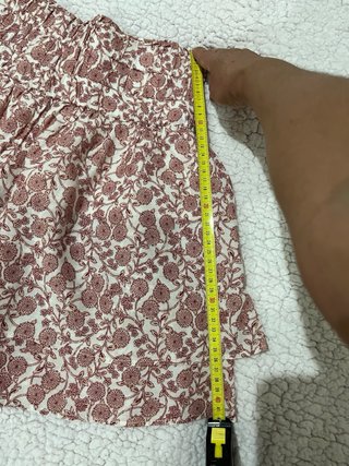 Falda estampada blanco y burdeos