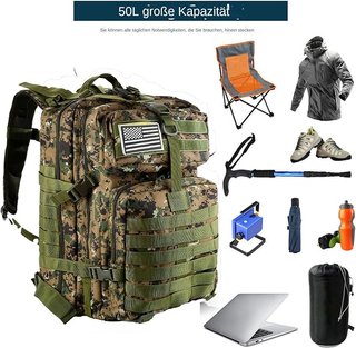 Mochila Táctica Militar 50L + 2 Parches