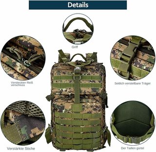 Mochila Táctica Militar 50L + 2 Parches