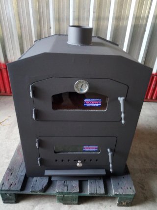 Horno de leña metálico con termómetro