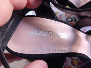 Sandalias ante negro plataforma tacón Dospies