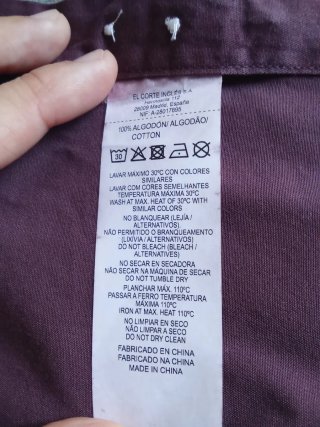 Camisa manga larga burdeos