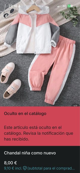 Conjunto deportivo niña como nuevo