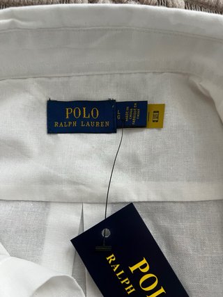 Camisa Polo Ralph Lauren Lino Algodón Blanca