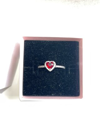 Anillo Pandora Corazón Rojo Talla 54