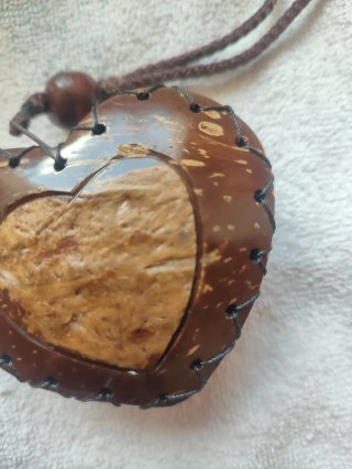 Collana Cuore Cocco Naturale Scrigno