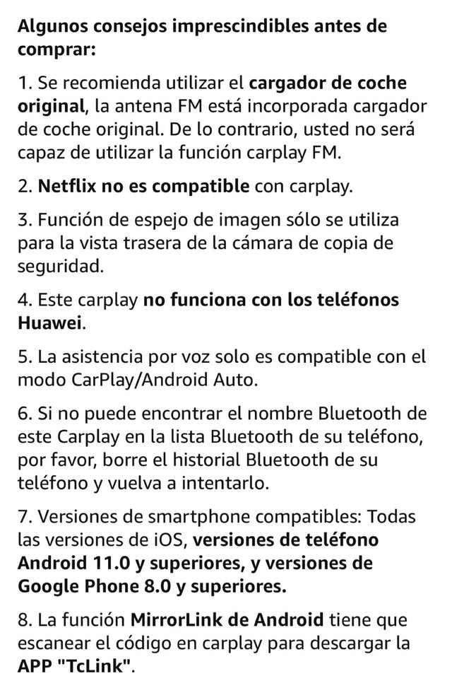 Pantalla CarPlay - Android Auto 6,86” - Nuevo