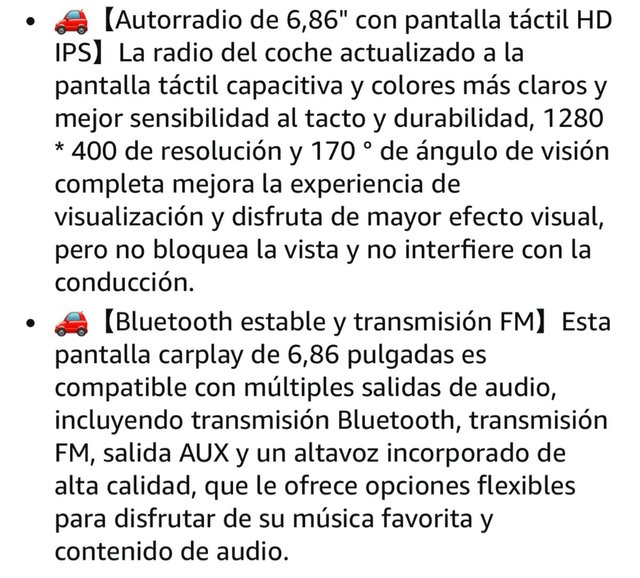 Pantalla CarPlay - Android Auto 6,86” - Nuevo
