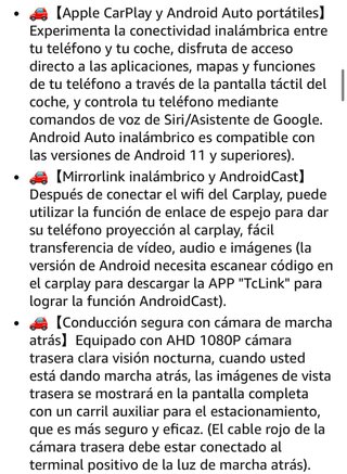 Pantalla CarPlay - Android Auto 6,86” - Nuevo