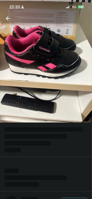 Deportivas niña Reebok negras y rosas numero 28