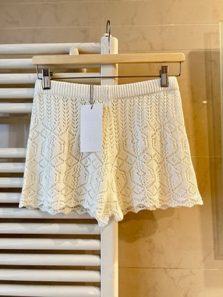 Zara short blanco punto verano / talla S