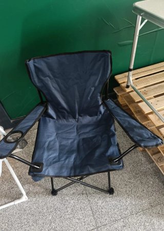 Silla Plegable Camping Azul Negra