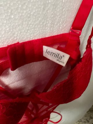 Trikini Rojo Encaje y Lazos