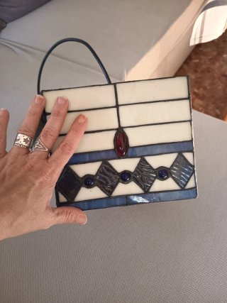 Lámpara colgante Tiffany azul